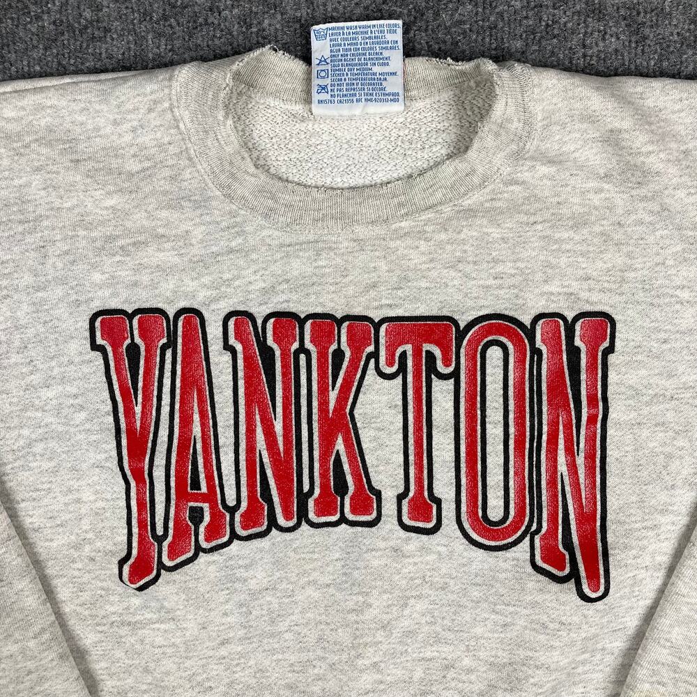 Hanes Sweatshirt Mens Size XL Gray Yankton Graphic Crewneck Vintage